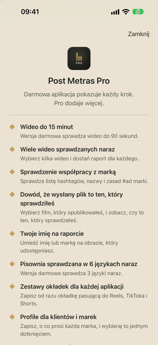 Ekran Post Metras Pro z jego zaletami